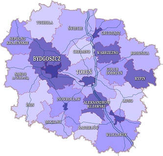 mapa woj. kujawsko-pomorskiego mapa woj. kujawsko-pomorskiego