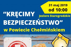 Plakat zawierający informacje dotyczące festynu Kręcimy bezpieczeństwo.