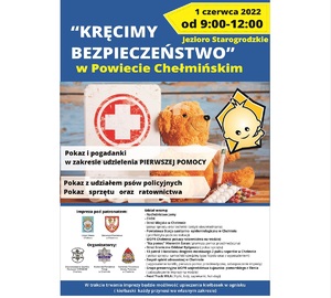 plakat promujący akcję kręcimy bezpieczeństwo w powiecie chełmińskim