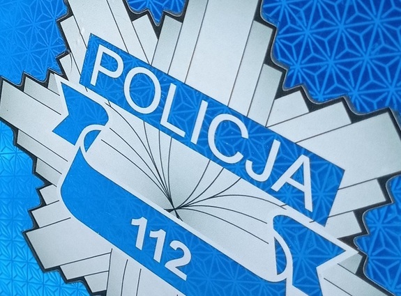 naklejka z napisem Policja112