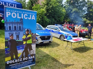 policyjne stanowisko na pikniku